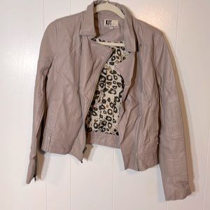 Kut from the Kloth tan taupe faux leather jacket